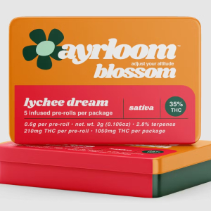 AYRLOOM - LYCHEE DREAM - 0.6G X 5 INFUSED PRE ROLLS - 3G
